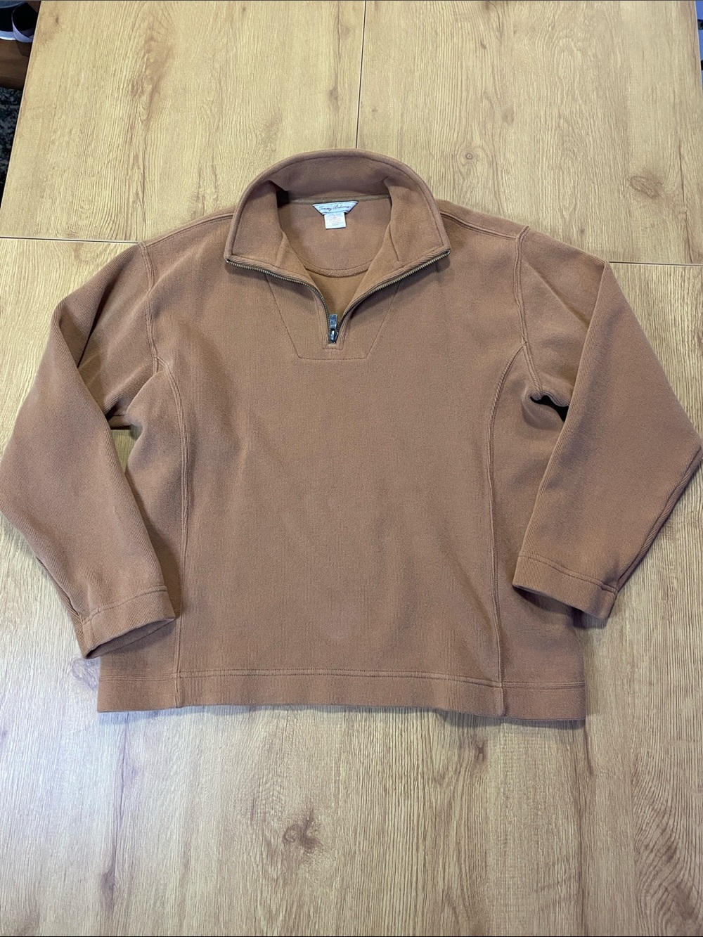 Tommy Bahama Men's Brown Quarter-Zip Fleece Pullover